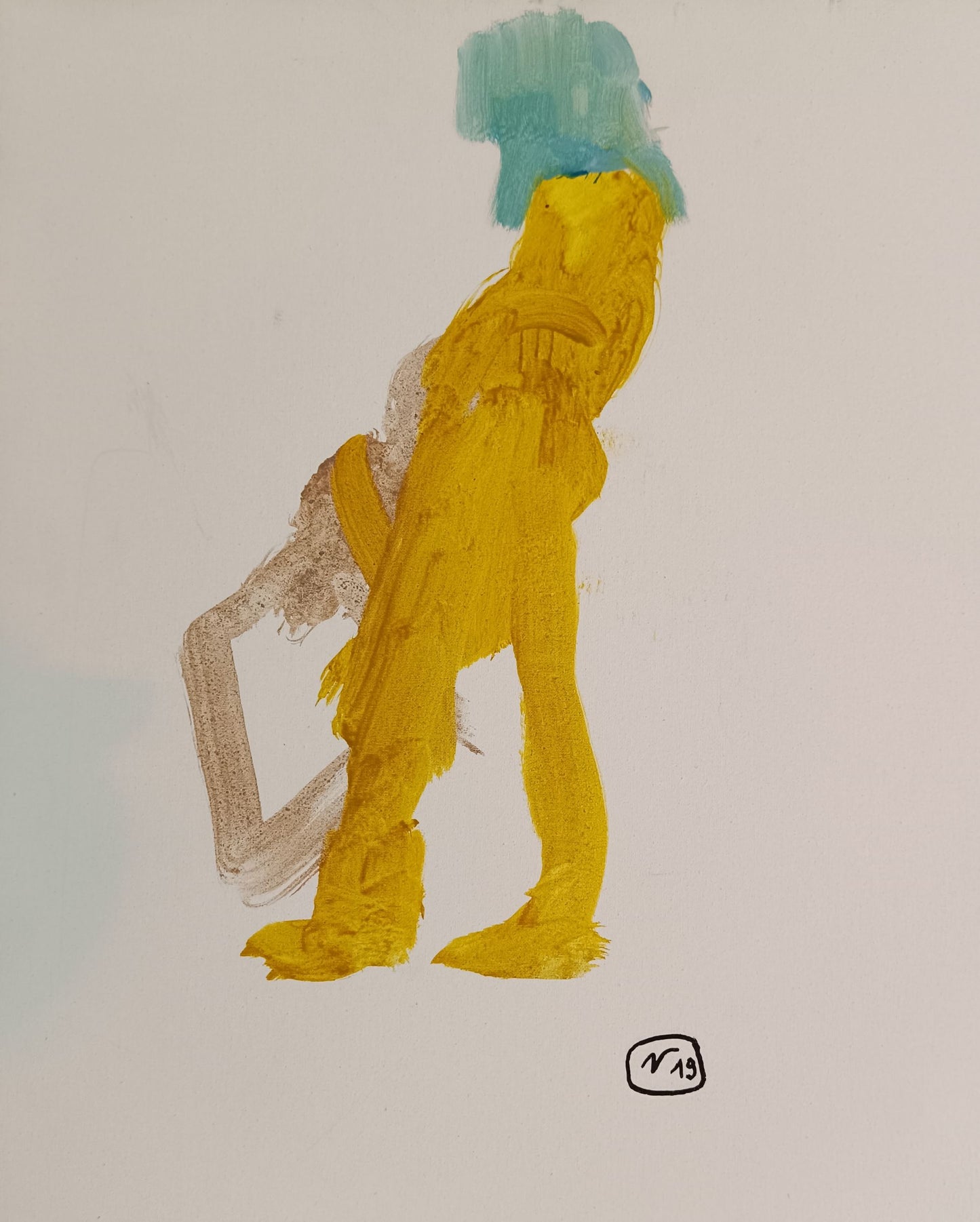 Il pellerossa, olio su tela 30x40