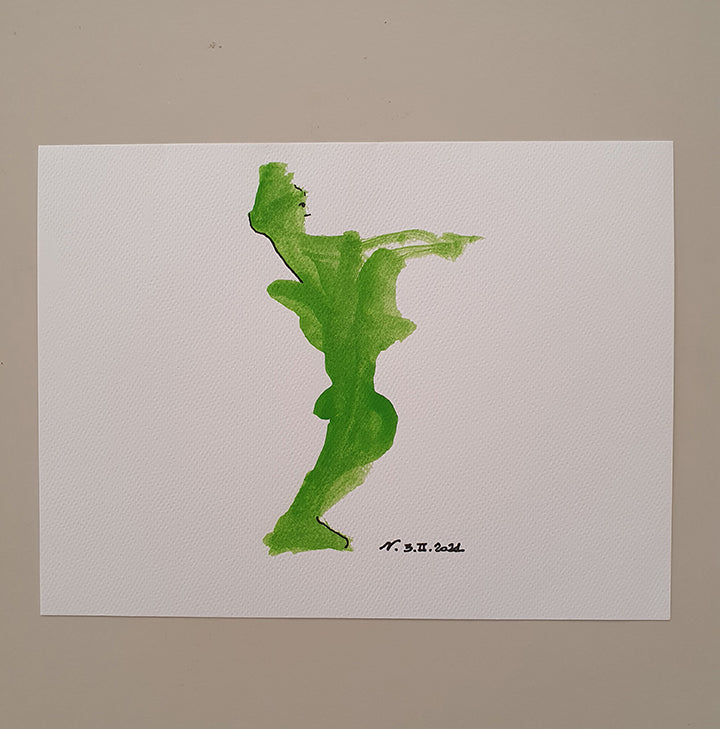 dipinto acquerello su cartoncino della serie esplorando l'essere umano