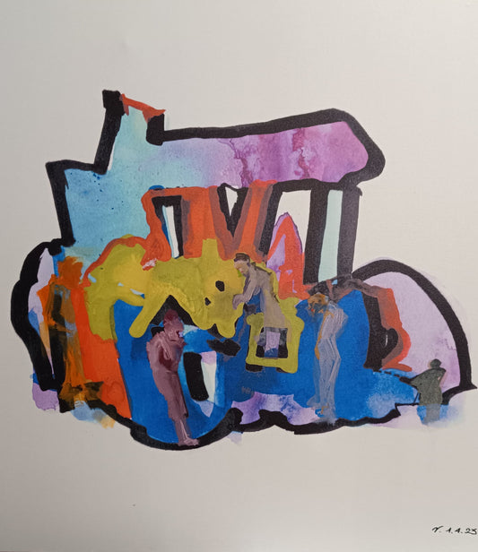 L'attesa, tecnica mista 100x100