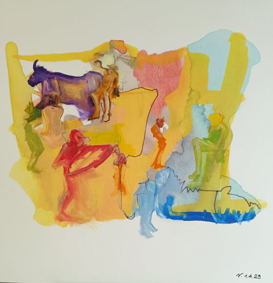 Espana, tecnica mista 100x100